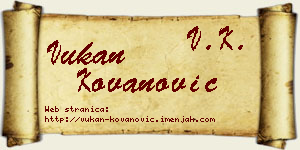 Vukan Kovanović vizit kartica